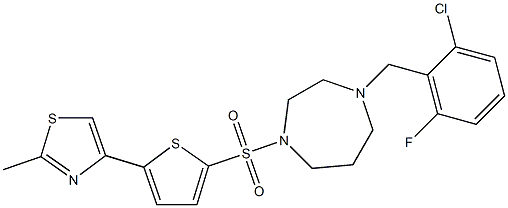 4-(5-{[4-(2-chloro-6-fluorobenzyl)-1,4-diazepan-1-yl]sulfonyl}-2-thienyl)-2-methyl-1,3-thiazole