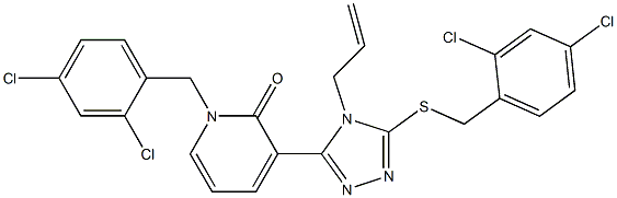 3-{4-allyl-5-[(2,4-dichlorobenzyl)sulfanyl]-4H-1,2,4-triazol-3-yl}-1-(2,4-dichlorobenzyl)-2(1H)-pyridinone Structure