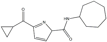 N-cycloheptyl-5-(cyclopropylcarbonyl)-2H-pyrrole-2-carboxamide,,结构式
