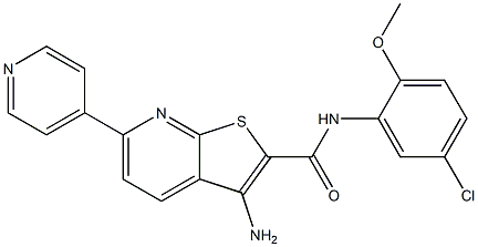 3-amino-N-(5-chloro-2-methoxyphenyl)-6-(4-pyridinyl)thieno[2,3-b]pyridine-2-carboxamide Structure