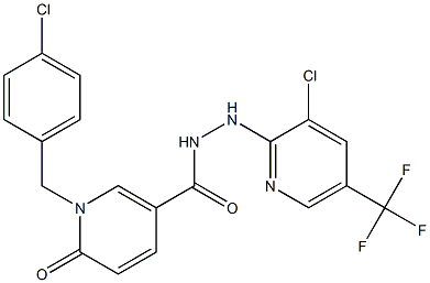 1-(4-chlorobenzyl)-N'-[3-chloro-5-(trifluoromethyl)-2-pyridinyl]-6-oxo-1,6-dihydro-3-pyridinecarbohydrazide 结构式