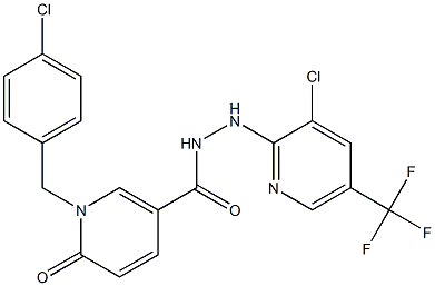 1-(4-chlorobenzyl)-N'-[3-chloro-5-(trifluoromethyl)-2-pyridinyl]-6-oxo-1,6-dihydro-3-pyridinecarbohydrazide,,结构式