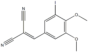 2-(3-iodo-4,5-dimethoxybenzylidene)malononitrile Struktur