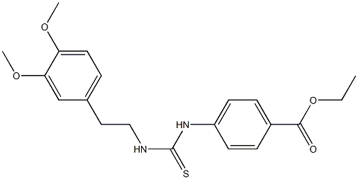 ethyl 4-({[(3,4-dimethoxyphenethyl)amino]carbothioyl}amino)benzoate,,结构式