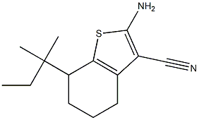 2-amino-7-(tert-pentyl)-4,5,6,7-tetrahydrobenzo[b]thiophene-3-carbonitrile 结构式