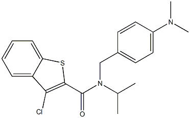 N2-[4-(dimethylamino)benzyl]-N2-isopropyl-3-chlorobenzo[b]thiophene-2-carboxamide 化学構造式