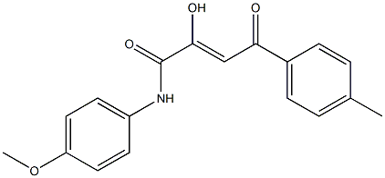 N1-(4-methoxyphenyl)-2-hydroxy-4-(4-methylphenyl)-4-oxobut-2-enamide 化学構造式