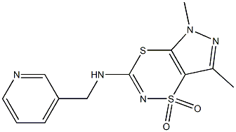 5,7-dimethyl-3-[(3-pyridylmethyl)amino]-1,5-dihydro-1lambda~6~-pyrazolo[3,4 -e][1,4,2]dithiazine-1,1-dione Structure