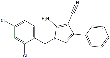 2-amino-1-(2,4-dichlorobenzyl)-4-phenyl-1H-pyrrole-3-carbonitrile 结构式