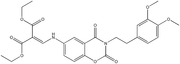 diethyl 2-({[3-(3,4-dimethoxyphenethyl)-2,4-dioxo-3,4-dihydro-2H-1,3-benzoxazin-6-yl]amino}methylene)malonate Structure