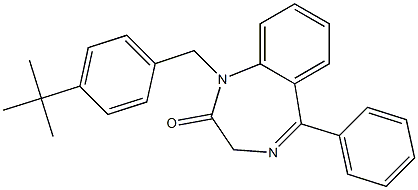 1-[4-(tert-butyl)benzyl]-5-phenyl-1,3-dihydro-2H-1,4-benzodiazepin-2-one,,结构式