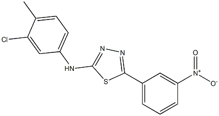 N2-(3-chloro-4-methylphenyl)-5-(3-nitrophenyl)-1,3,4-thiadiazol-2-amine Struktur