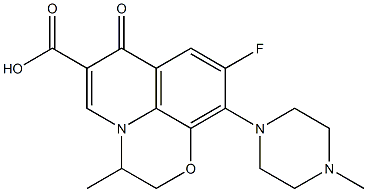 8-Fluoro-3-methyl-9-(4-methyl-piperazin-1-yl)-6-oxo-2,3-dihydro-6H-1-oxa-3a-aza-phenalene-5-carboxylic acid 结构式