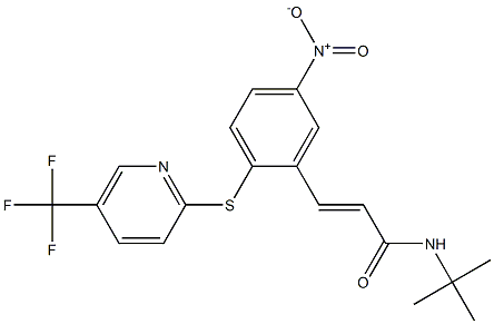 N1-(tert-butyl)-3-(5-nitro-2-{[5-(trifluoromethyl)-2-pyridyl]thio}phenyl)acrylamide 结构式