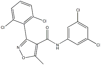 3-(2,6-dichlorophenyl)-N-(3,5-dichlorophenyl)-5-methyl-4-isoxazolecarboxamide,,结构式