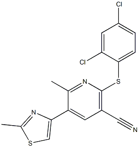 2-[(2,4-dichlorophenyl)thio]-6-methyl-5-(2-methyl-1,3-thiazol-4-yl)nicotinonitrile