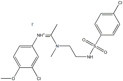 3-chloro-N-{(Z)-1-[(2-{[(4-chlorophenyl)sulfonyl]amino}ethyl)(methyl)amino]ethylidene}-4-methoxybenzenaminium iodide 结构式