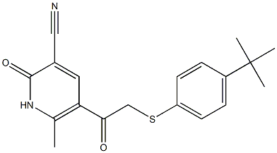  5-(2-{[4-(tert-butyl)phenyl]thio}acetyl)-6-methyl-2-oxo-1,2-dihydropyridine-3-carbonitrile