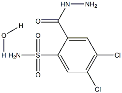 4,5-dichloro-2-(hydrazinocarbonyl)benzene-1-sulfonamide hydrate Structure
