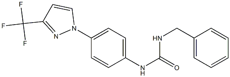 N-benzyl-N'-{4-[3-(trifluoromethyl)-1H-pyrazol-1-yl]phenyl}urea Structure