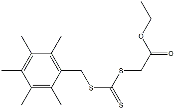 ethyl 2-({[(2,3,4,5,6-pentamethylbenzyl)thio]carbothioyl}thio)acetate Structure