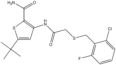  5-(tert-butyl)-3-({2-[(2-chloro-6-fluorobenzyl)thio]acetyl}amino)thiophene-2-carboxamide