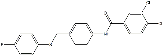 3,4-dichloro-N-(4-{[(4-fluorophenyl)sulfanyl]methyl}phenyl)benzenecarboxamide 结构式