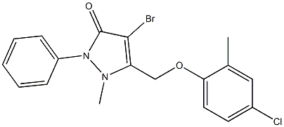 4-bromo-5-[(4-chloro-2-methylphenoxy)methyl]-1-methyl-2-phenyl-1,2-dihydro-3H-pyrazol-3-one Structure