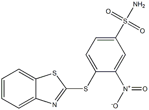 4-(1,3-benzothiazol-2-ylthio)-3-nitrobenzene-1-sulfonamide Structure