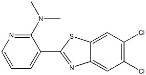 3-(5,6-dichloro-1,3-benzothiazol-2-yl)-N,N-dimethyl-2-pyridinamine,,结构式