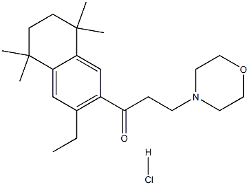 1-(3-ethyl-5,5,8,8-tetramethyl-5,6,7,8-tetrahydronaphthalen-2-yl)-3-morpholinopropan-1-one hydrochloride Struktur