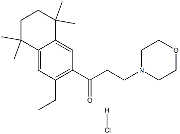 1-(3-ethyl-5,5,8,8-tetramethyl-5,6,7,8-tetrahydronaphthalen-2-yl)-3-morpholinopropan-1-one hydrochloride 化学構造式