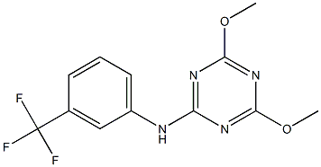 N2-[3-(trifluoromethyl)phenyl]-4,6-dimethoxy-1,3,5-triazin-2-amine,,结构式