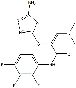 N1-(2,3,4-trifluorophenyl)-2-[(5-amino-1,3,4-thiadiazol-2-yl)thio]-3-(dimethylamino)acrylamide 结构式