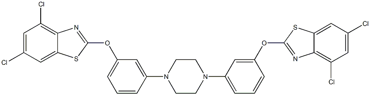 4,6-dichloro-2-[3-(4-{3-[(4,6-dichloro-1,3-benzothiazol-2-yl)oxy]phenyl}piperazino)phenoxy]-1,3-benzothiazole 结构式