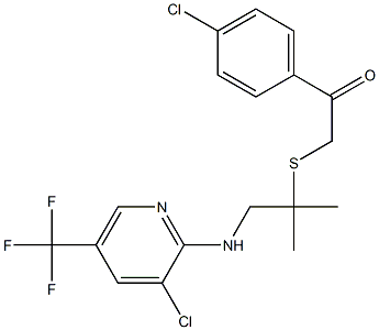 1-(4-chlorophenyl)-2-[(2-{[3-chloro-5-(trifluoromethyl)-2-pyridinyl]amino}-1,1-dimethylethyl)sulfanyl]-1-ethanone,,结构式