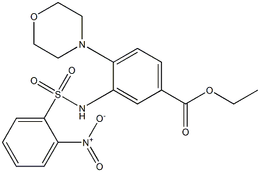 ethyl 4-morpholino-3-{[(2-nitrophenyl)sulfonyl]amino}benzoate,,结构式