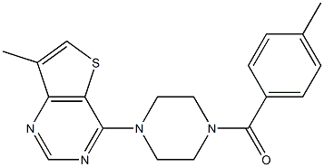 (4-methylphenyl)[4-(7-methylthieno[3,2-d]pyrimidin-4-yl)piperazino]methanone Structure