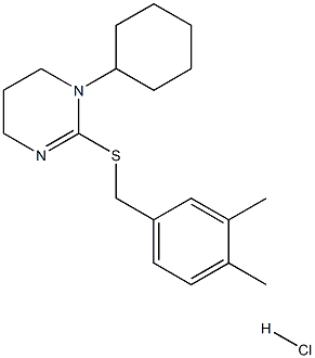 1-cyclohexyl-2-[(3,4-dimethylbenzyl)thio]-1,4,5,6-tetrahydropyrimidine hydrochloride 结构式
