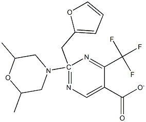 2-furylmethyl 2-(2,6-dimethylmorpholino)-4-(trifluoromethyl)pyrimidine-5-carboxylate 结构式