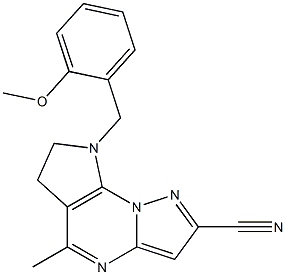 8-(2-methoxybenzyl)-5-methyl-7,8-dihydro-6H-pyrazolo[1,5-a]pyrrolo[3,2-e]pyrimidine-2-carbonitrile Structure