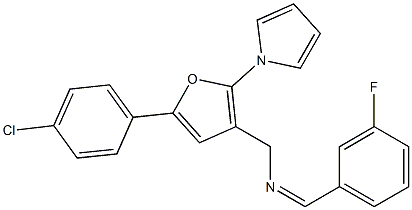 [5-(4-chlorophenyl)-2-(1H-pyrrol-1-yl)-3-furyl]-N-[(Z)-(3-fluorophenyl)methylidene]methanamine,,结构式