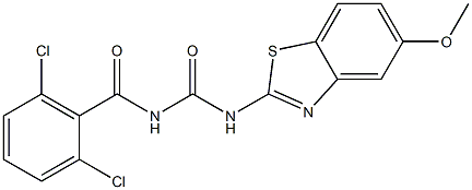 N-(2,6-dichlorobenzoyl)-N'-(5-methoxy-1,3-benzothiazol-2-yl)urea Structure