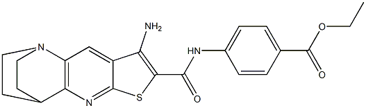 ethyl 4-({[5-amino-7-thia-1,9-diazatetracyclo[9.2.2.0~2,10~.0~4,8~]pentadeca-2(10),3,5,8-tetraen-6-yl]carbonyl}amino)benzenecarboxylate Struktur