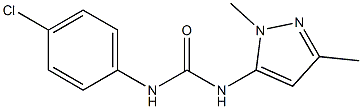 N-(4-chlorophenyl)-N'-(1,3-dimethyl-1H-pyrazol-5-yl)urea,,结构式