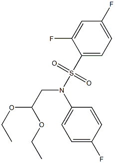 N1-(2,2-diethoxyethyl)-N1-(4-fluorophenyl)-2,4-difluorobenzene-1-sulfonamide,,结构式