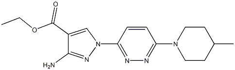 ethyl 3-amino-1-[6-(4-methylpiperidino)pyridazin-3-yl]-1H-pyrazole-4-carboxylate Structure