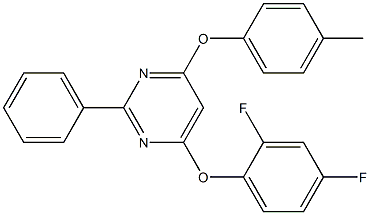 6-(2,4-difluorophenoxy)-2-phenyl-4-pyrimidinyl 4-methylphenyl ether Structure