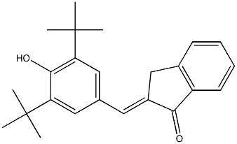 2-[3,5-di(tert-butyl)-4-hydroxybenzylidene]indan-1-one,,结构式