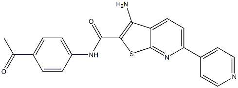 N-(4-acetylphenyl)-3-amino-6-(4-pyridinyl)thieno[2,3-b]pyridine-2-carboxamide Structure